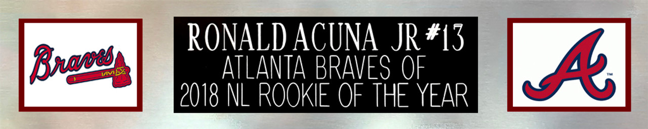 Ronald Acuna Jr. Signed 35 x43 Framed Atlanta Braves Jersey (Beckett –