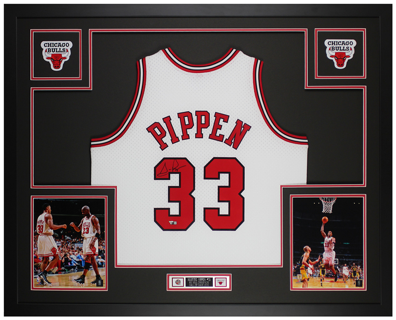 Scottie Pippen Autographed and Framed Red Bulls Jersey