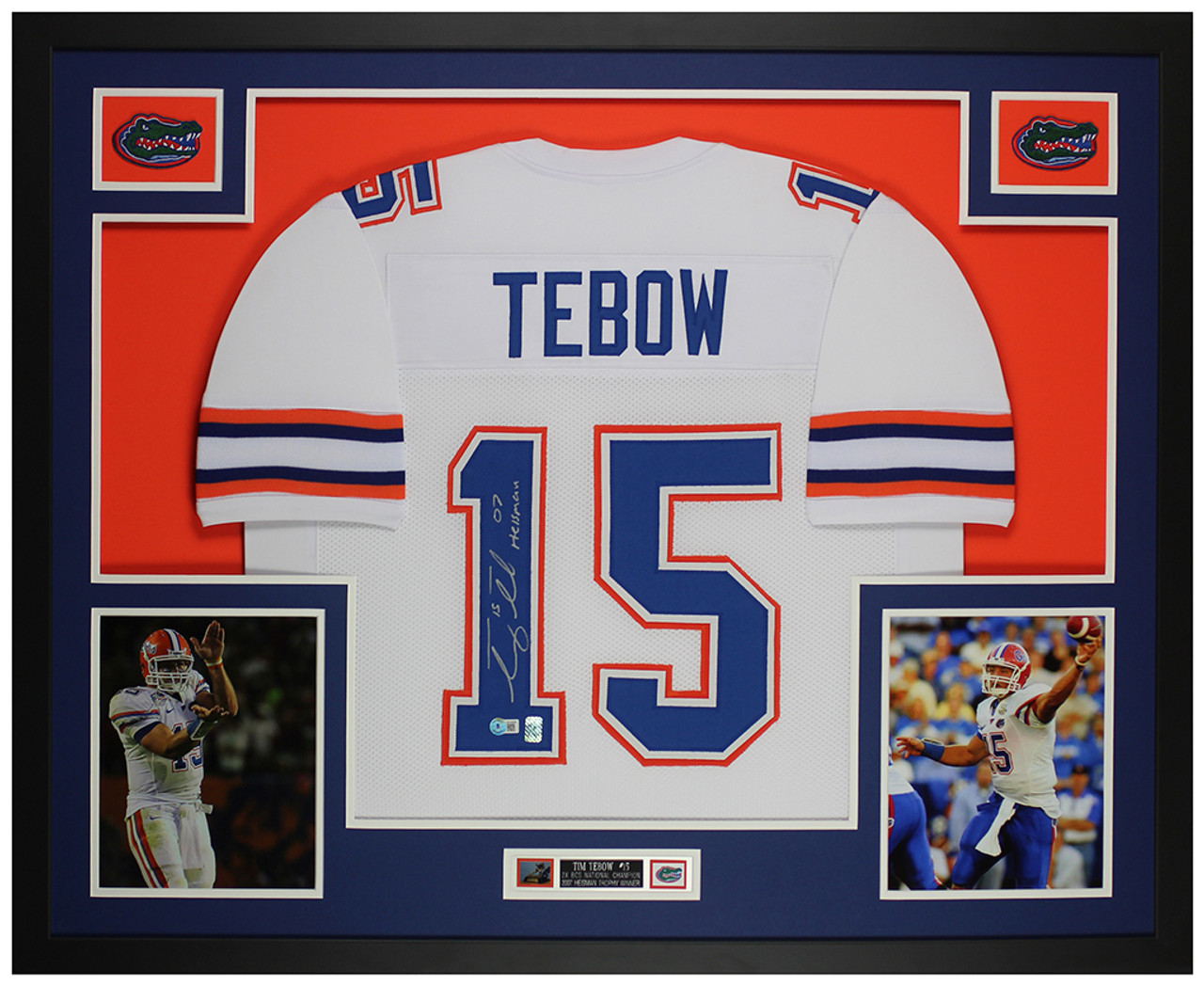 Tim Tebow Autographed and Framed Florida Gators Jersey