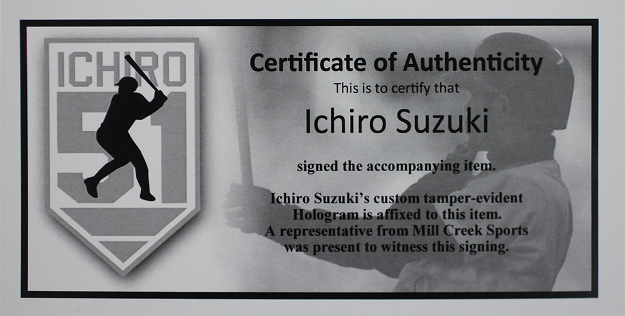 Ichiro Suzuki Signed Autographed Seattle Mariners Baseball Jersey