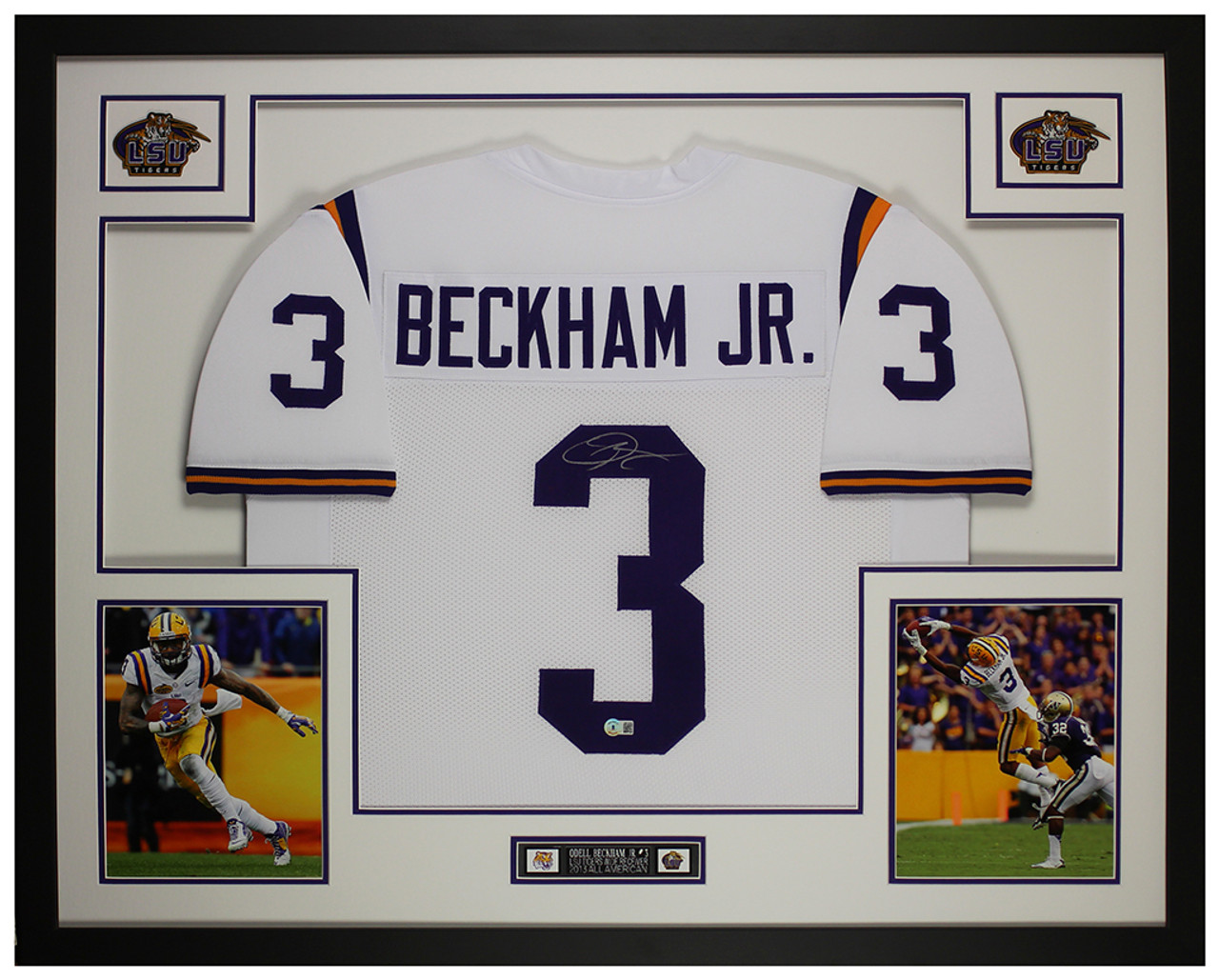 Odell Beckham Jr. Framed Signed Jersey Beckett Autographed LSU 