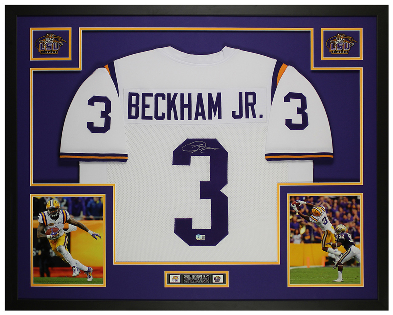 Odell Beckham Jr Autographed and Framed LSU Tigers Jersey