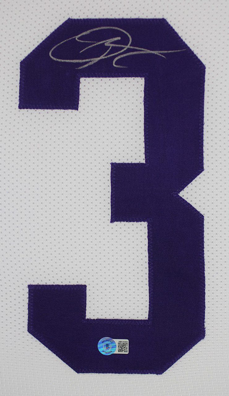 Chris Johnson Autographed Purple College Style Jersey - Beckett