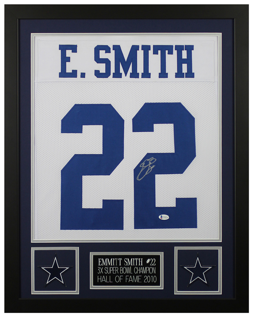 : Emmitt Smith Authentic Signed White Pro Style Jersey