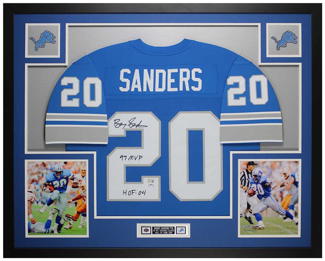 Barry Sanders Detroit Lions Autographed Blue Mitchell & Ness Authentic  Jersey