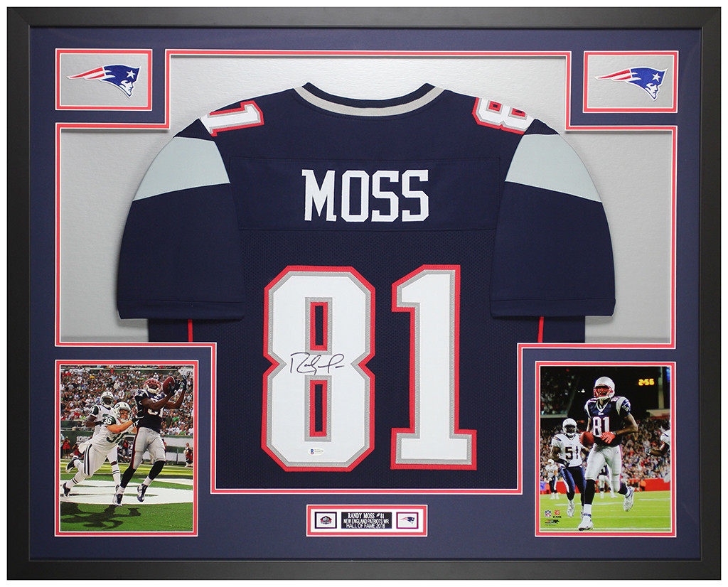Randy Moss Autographed and Framed New England Patriots Jersey