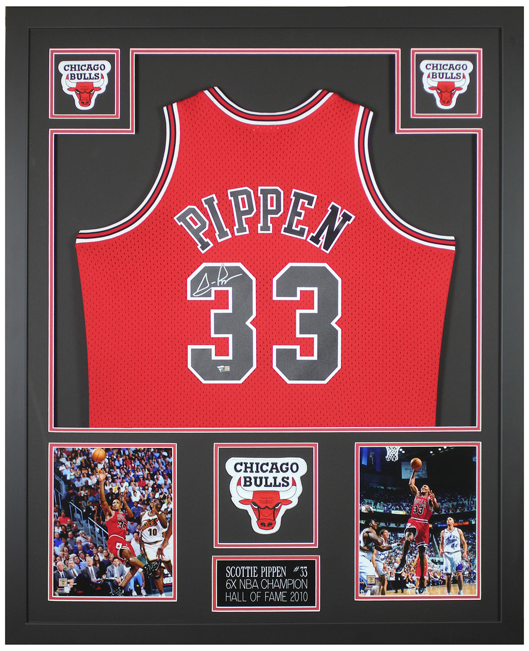 Scottie Pippen Autographed and Framed Chicago Bulls Jersey