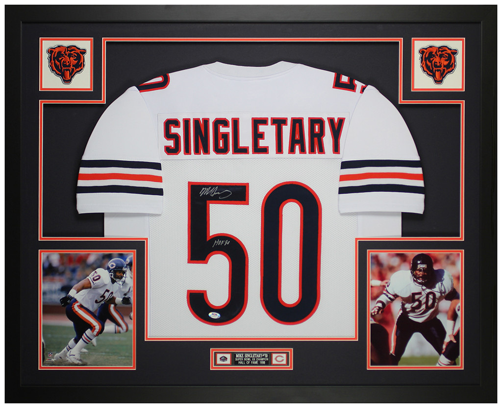 Mike Singletary Autographed and Framed Chicago Bears Jersey