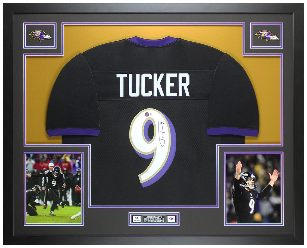 Justin Tucker Autographed and Framed Baltimore Ravens Jersey
