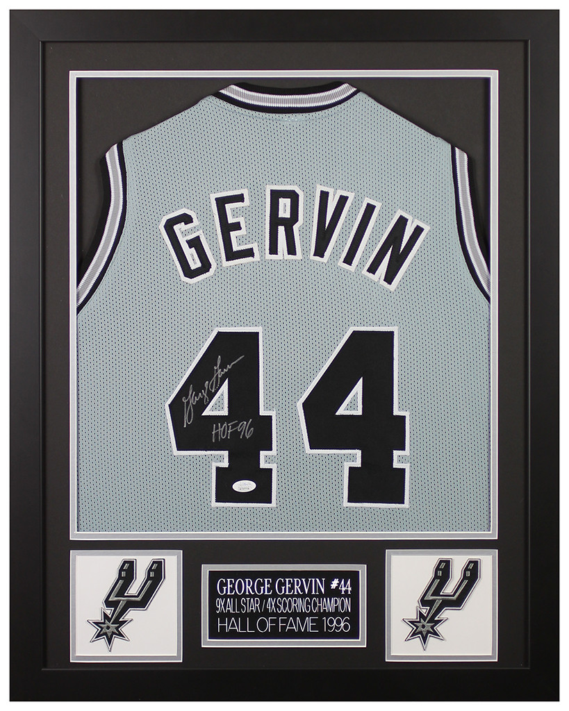 George Gervin Autographed and Framed San Antonio Spurs Jersey