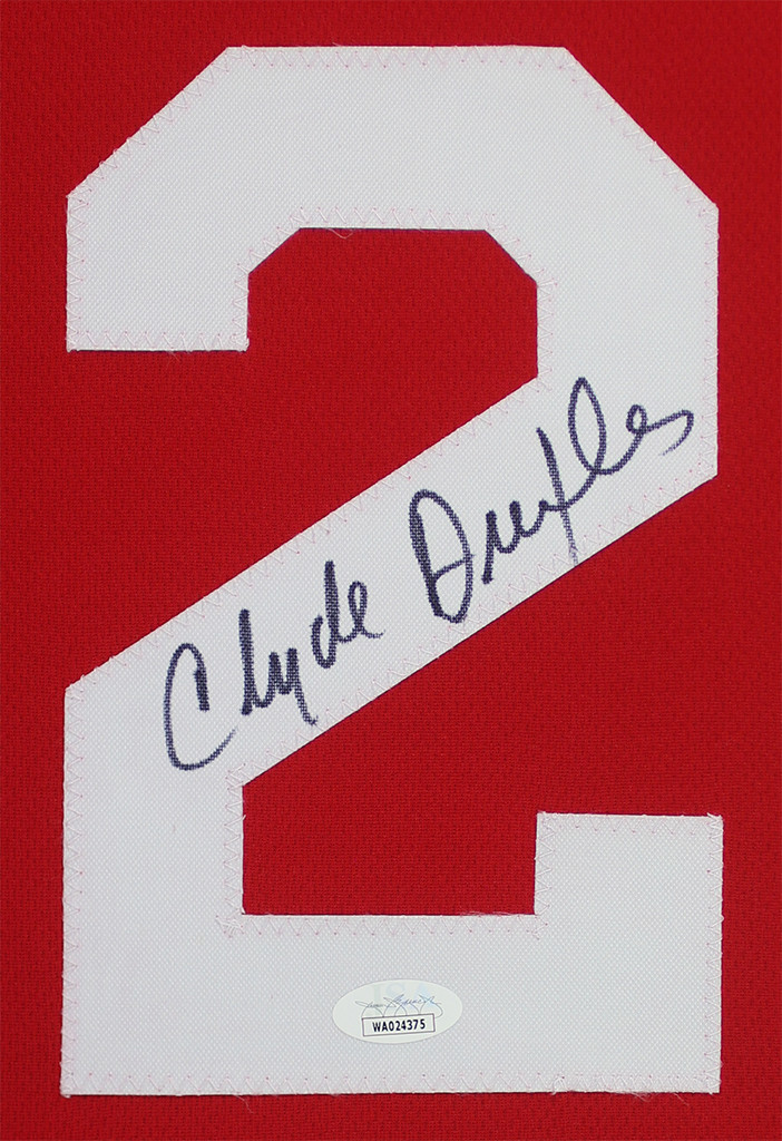Clyde Drexler Autographed and Framed Houston Rockets Jersey
