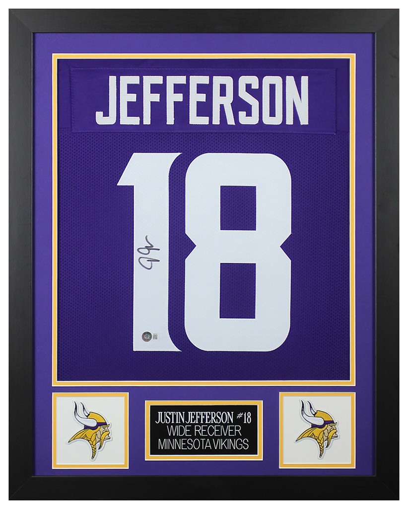 Justin Jefferson Autographed and Framed Minnesota Vikings Jersey
