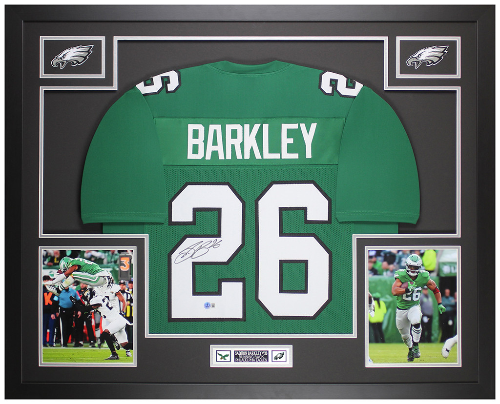Saquon Barkley Autographed and Framed Philadelphia Eagles Jersey