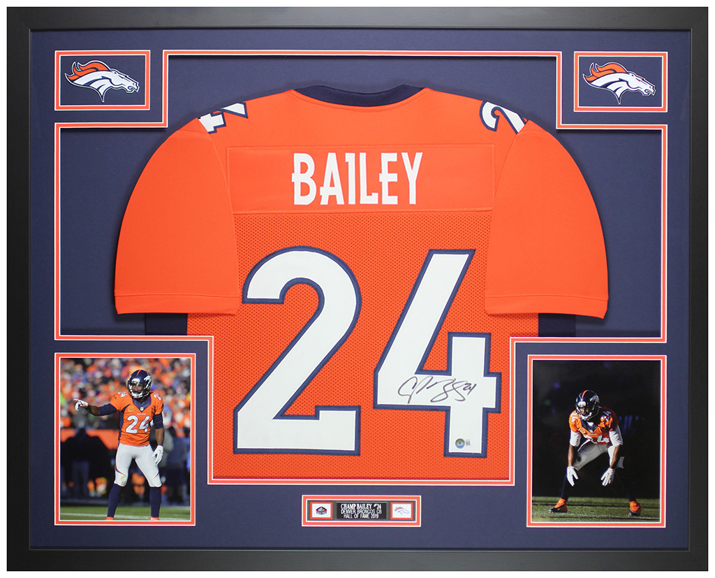 Champ Bailey Autographed and Framed Denver Broncos Jersey