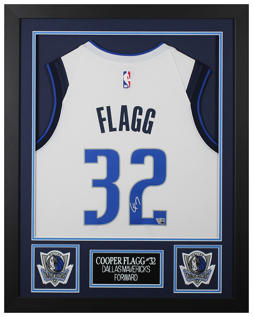 Cooper Flagg Autographed and Framed Dallas Mavericks Jersey
