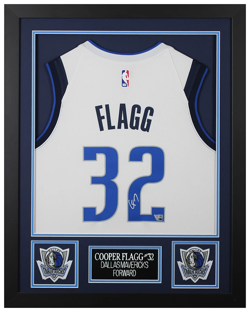 Cooper Flagg Autographed and Framed Dallas Mavericks Jersey
