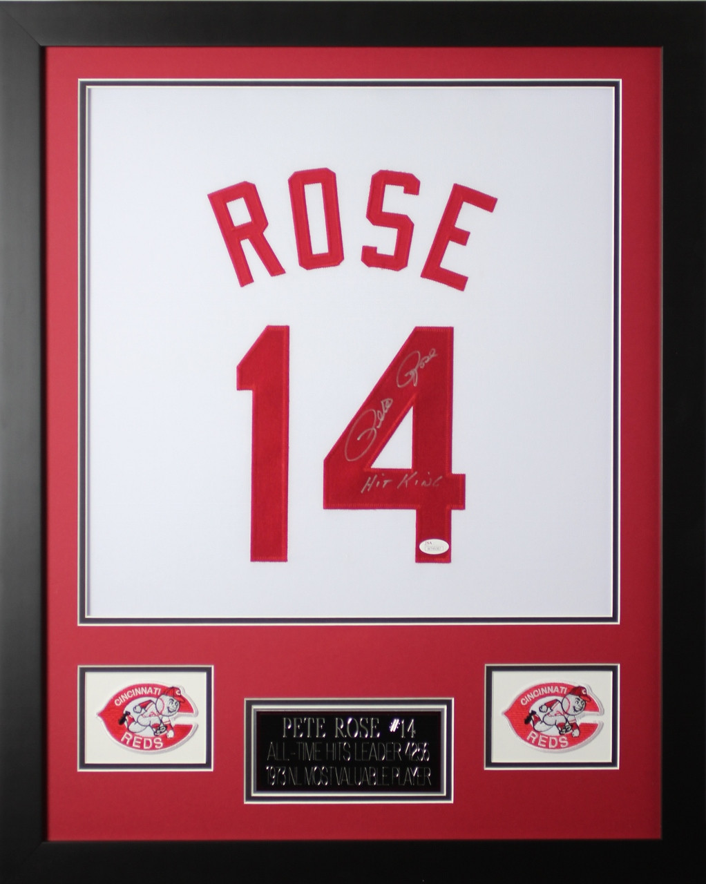 Pete Rose Autographed Signed Framed Cincinnati Reds Jersey 