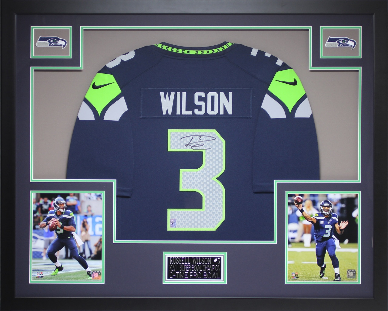 Russell Wilson Navy Denver Broncos Autographed Nike Elite Jersey