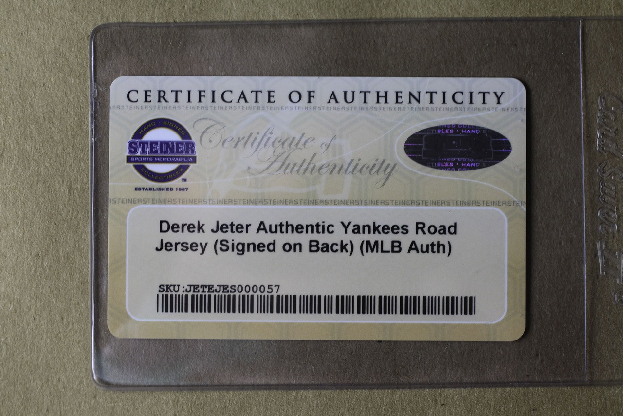 Majestic Authentic New York Yankees Derek Jeter Stitched Road