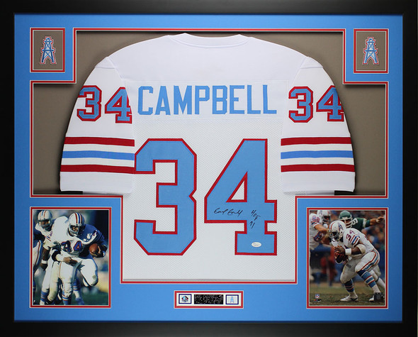 Earl Campbell Autographed and Framed Houston Oilers Jersey