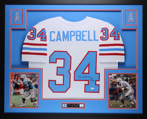 Earl Campbell Autographed and Framed Houston Oilers Jersey