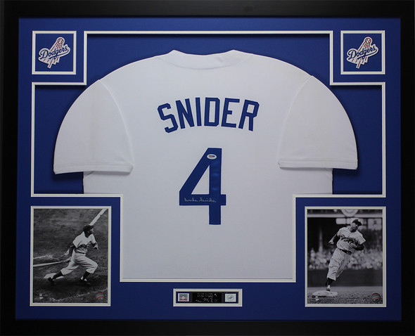 Duke Snider Autographed and Framed Los Angeles Dodgers Jersey
