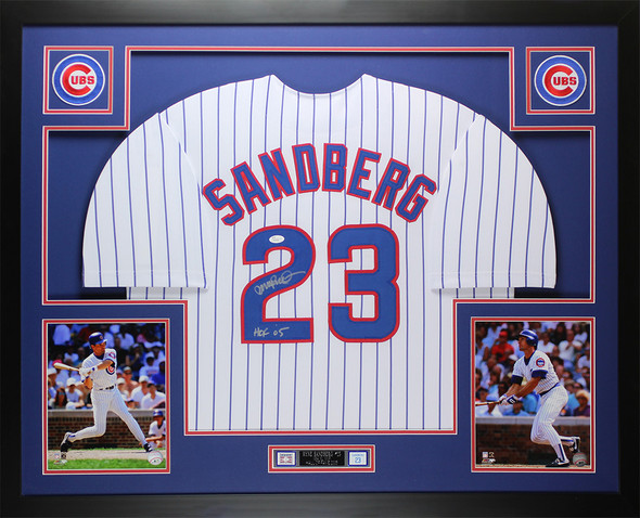 Ryne Sandberg Autographed and Framed Chicago Cubs Jersey