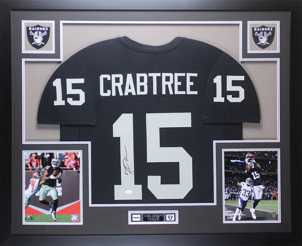 Michael Crabtree Autographed and Framed Oakland Raiders Jersey