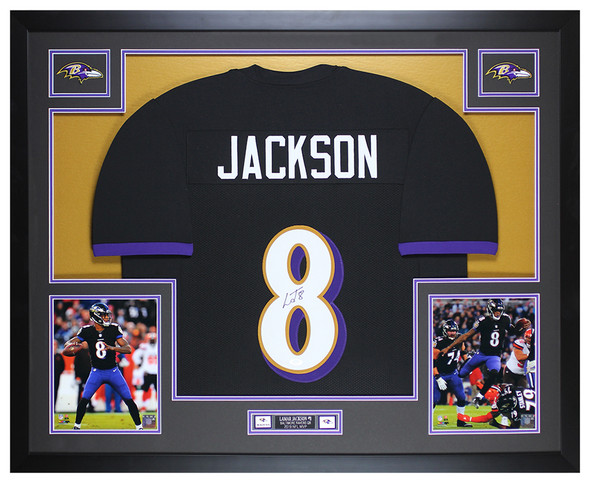 Lamar Jackson Autographed and Framed Baltimore Ravens Jersey