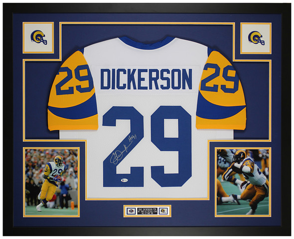 Eric Dickerson Autographed and Framed Los Angeles Rams Jersey