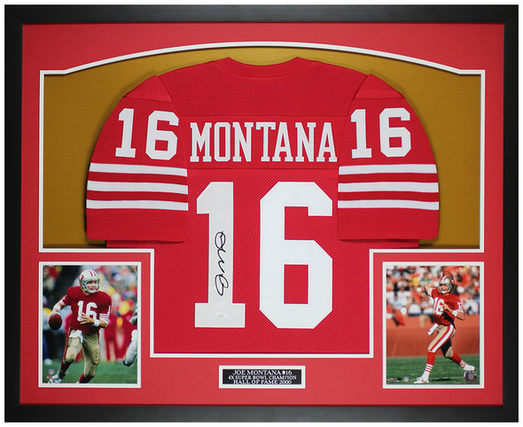 Lot - Framed Joe Montana Signed Notre Dame Jersey