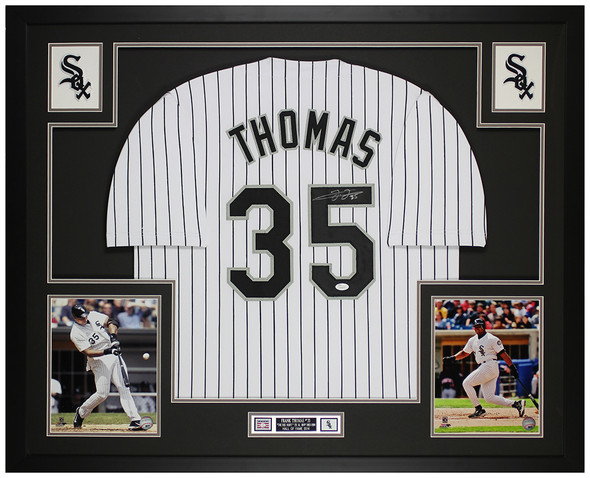 Frank Thomas Autographed 40x27 Framed Baseball Jersey JSA – Golden  Autographs