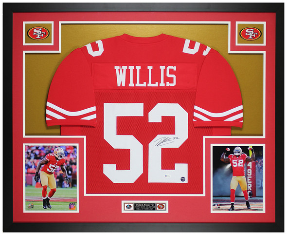 Patrick Willis Autographed & Framed Red 49ers Jersey Auto Beckett COA