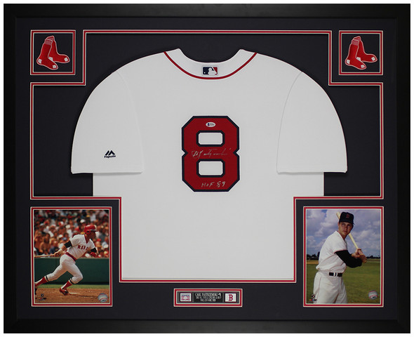 Carlton Fisk Autographed & Framed White Boston Red Sox Jersey Auto