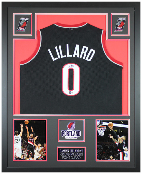Damian Lillard Autographed and Framed Trail Blazers Jersey