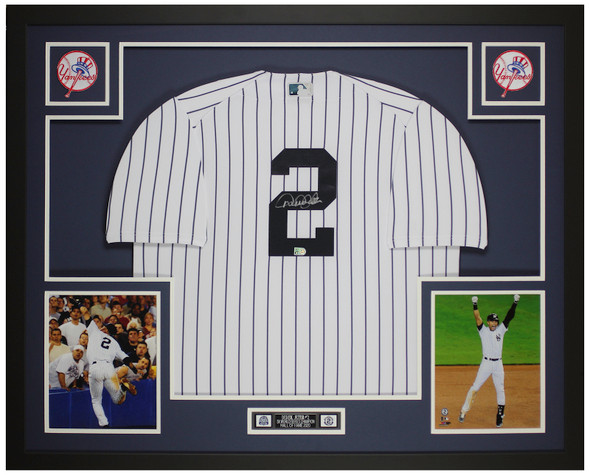 Derek Jeter Autographed and Framed Pinstriped Yankees Jersey Auto MLB COA