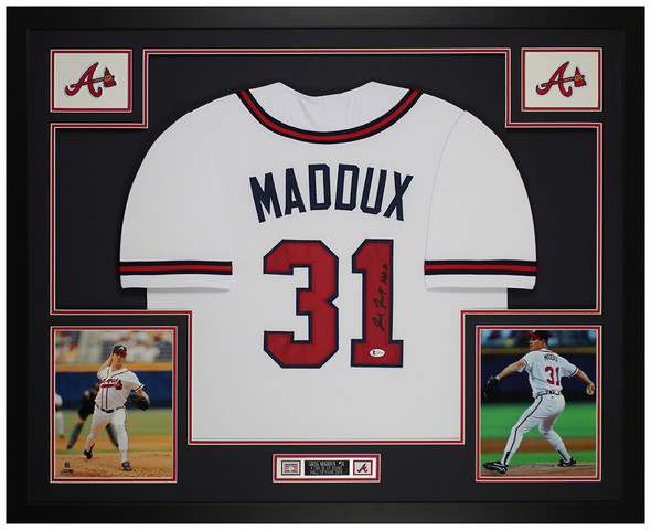 Greg Maddux Autographed and Framed White P/S/ Chicago Cubs Jersey Auto MLB  COA