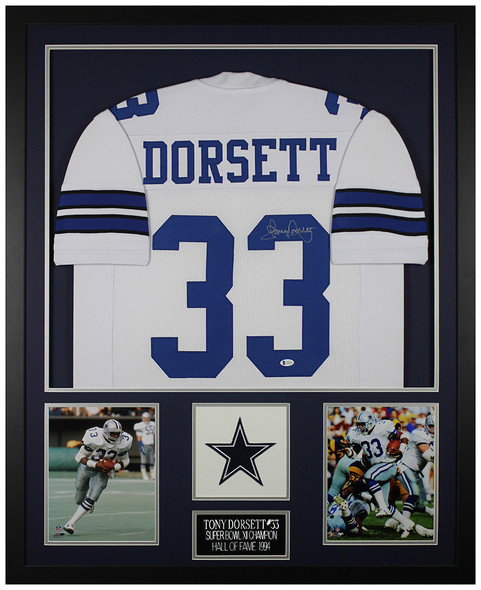 TONY ROMO AUTOGRAPHED HAND SIGNED CUSTOM FRAMED DALLAS COWBOYS JERSEY