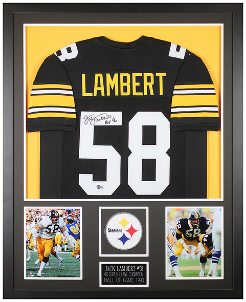 Jack Lambert Autographed and Framed Pittsburgh Steelers Jersey