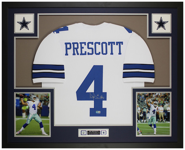 Dak Prescott Autographed Hand Signed Custom Framed Dallas Cowboys Jersey -  JSA