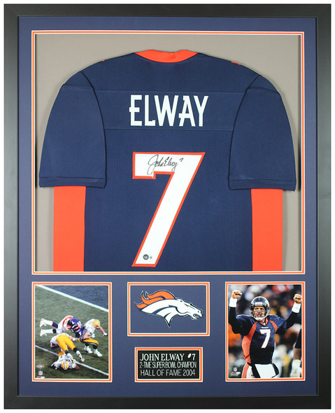 John Elway Autographed Framed Jerseys