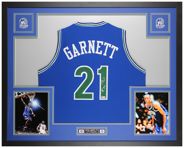 Kevin Garnett Autographed and Framed Minnesota Timberwolves jersey