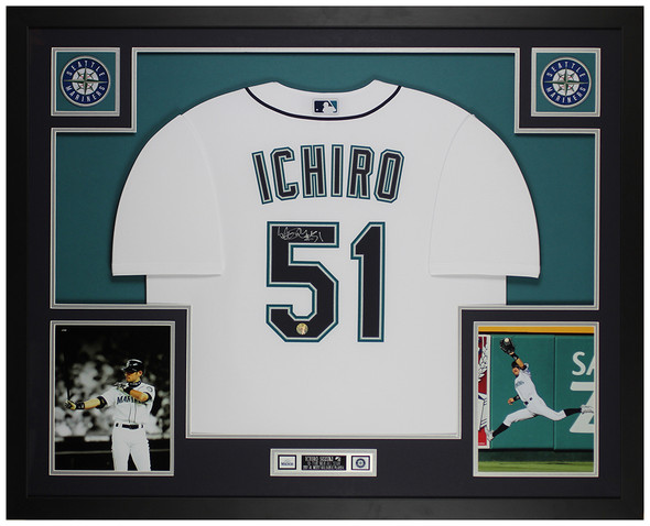 Ichiro Suzuki Autographed and Framed Seattle Mariners jersey