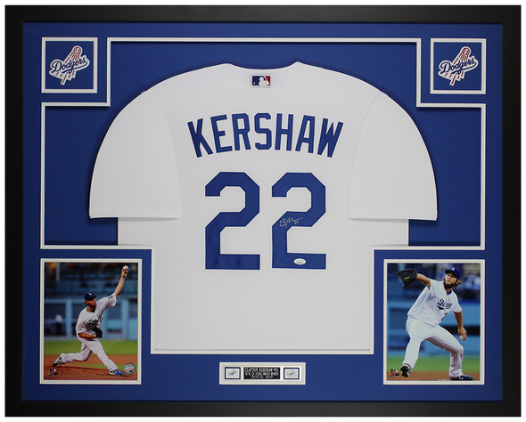 Clayton Kershaw Autographed and Framed Los Angeles Dodgers jersey