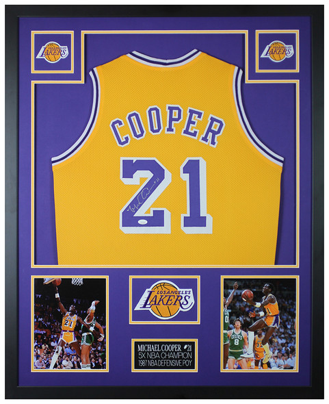 Bob McAdoo Autographed and Framed Los Angeles Lakers Jersey