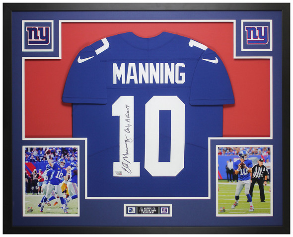 Eli Manning Autographed & Framed Blue New York Jersey Auto Fanatics Cert