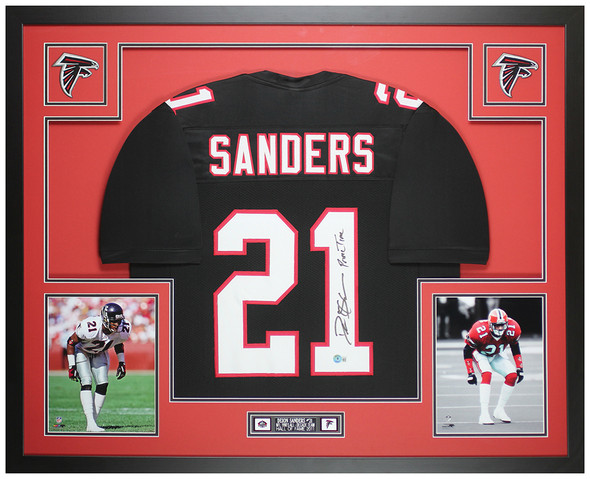 Deion Sanders Autographed and Framed Atlanta Falcons Jersey