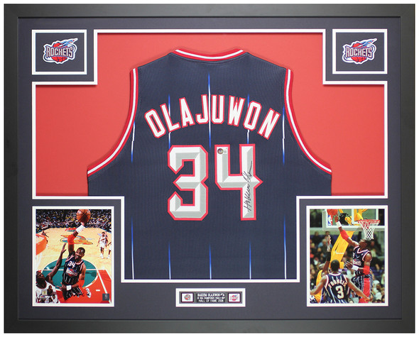 Hakeem Olajuwon Autographed and Framed Houston Rockets Jersey