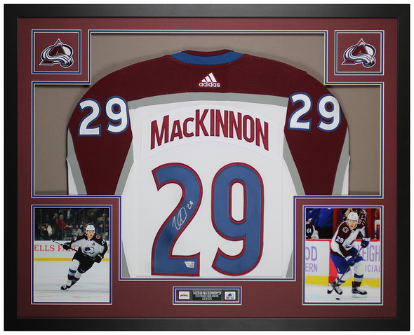 Nathan MacKinnon Autographed & Framed White Colorado Jersey Auto Fanatics COA