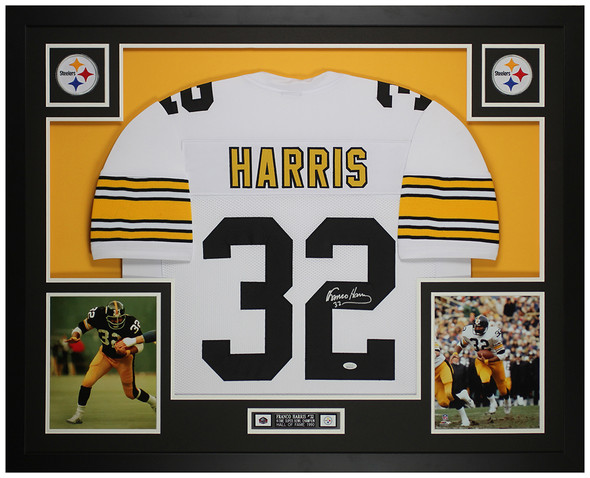 Franco Harris Autographed and Framed Black Steelers Jersey
